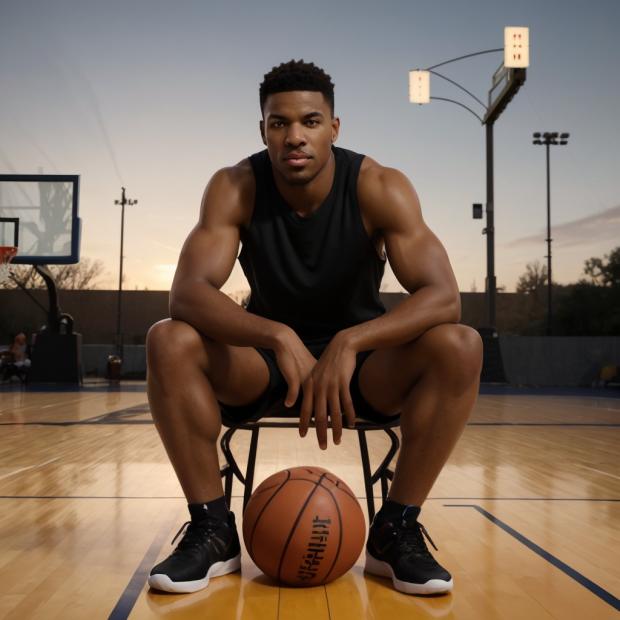 Chillin' court-side,