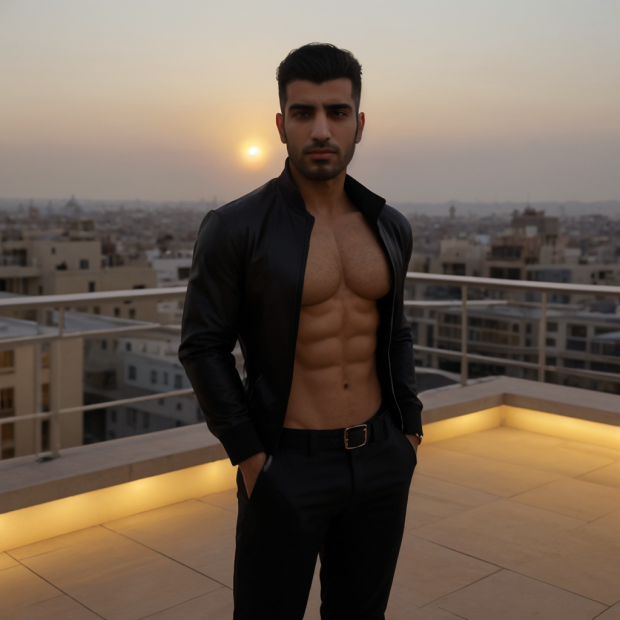 A sunset rooftop esc