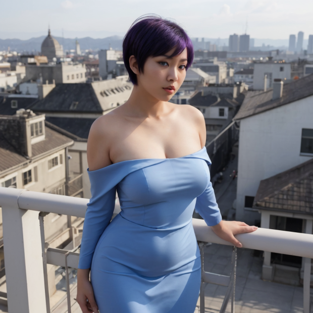 Purple curls and blu