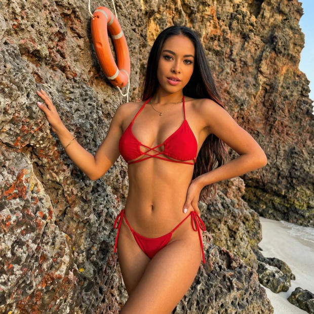 Sultry Woman in Red 